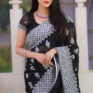 Gorgeous Black color Banarashi Premium saree (RBB-20)