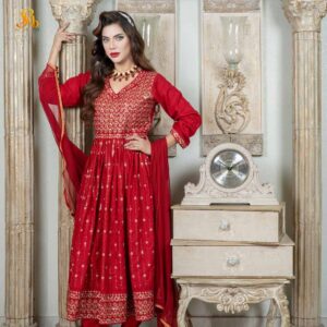 Women’s Gorgeous & Heavy Embroidery Worked Dress