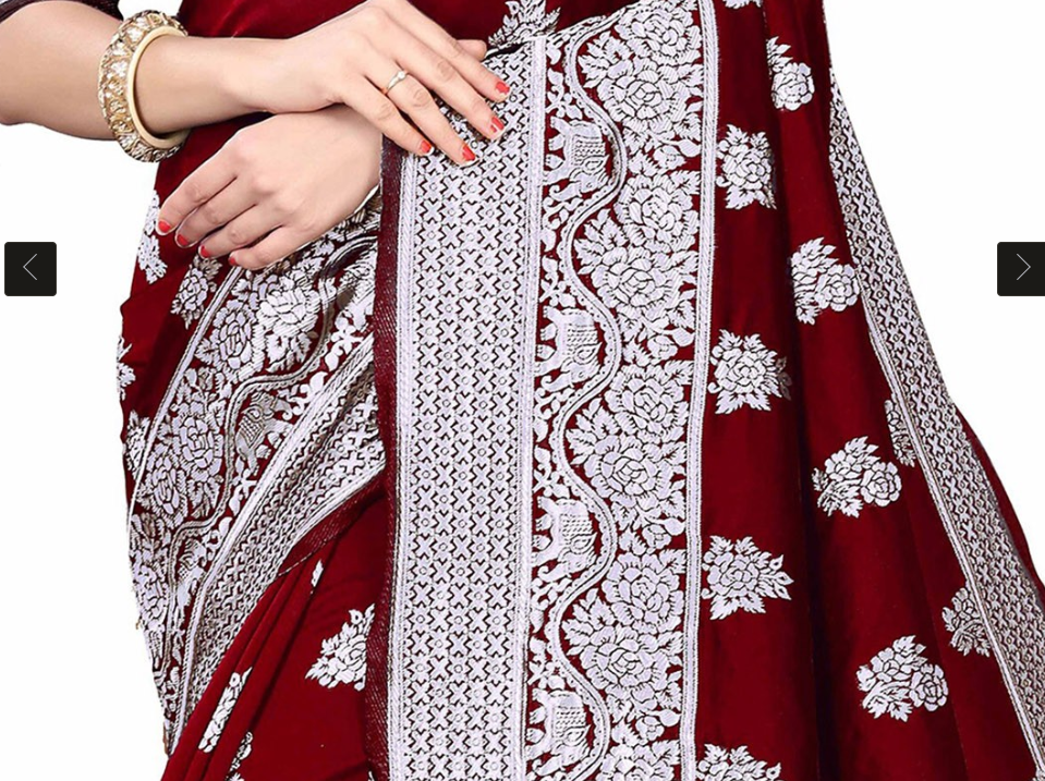 Gorgeous Maroon and silver color banarashi saree (RBM-21) - Image 2
