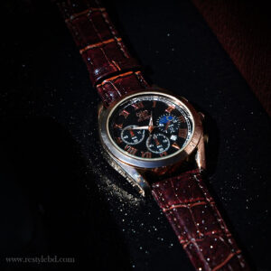 Olevs Luxury Fashion Quartz Analog Watch Chocolate (RBB-59)